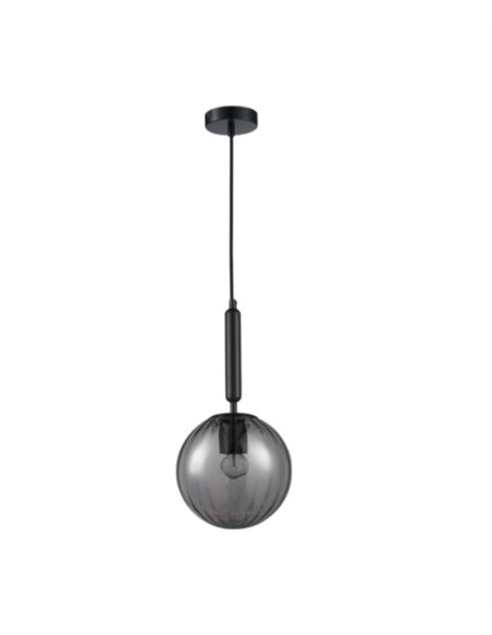 Decorative pendant light - Illus - Dark grey glass lampshade