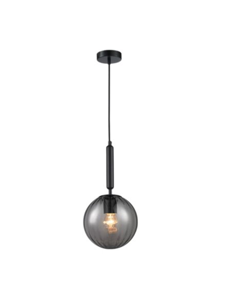 Decorative pendant light - Illus - Dark grey glass lampshade