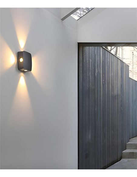 Wall light - Illus - Square outdoor light, grey finish