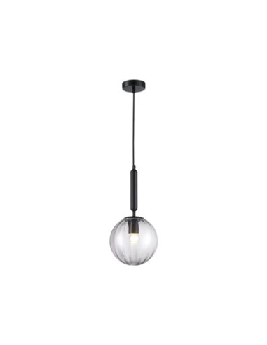 Ball pendant light - Illus - Grey glass lampshade