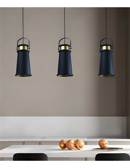 Ceiling pendant light - Illus - Vintage lamp in black and gold