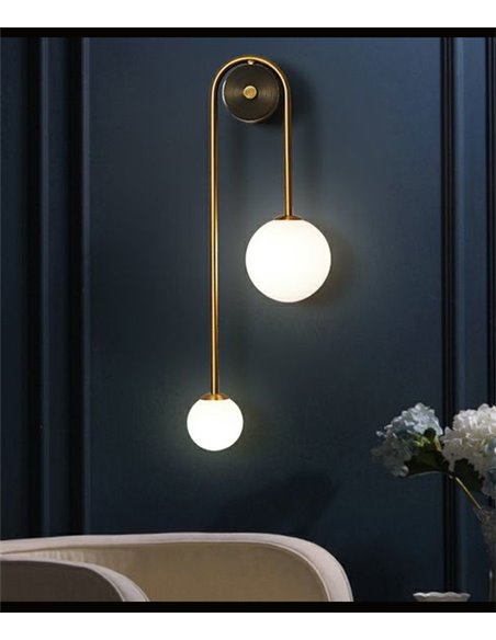 Decorative wall light - Illus - Minimalist ball design, gold finish