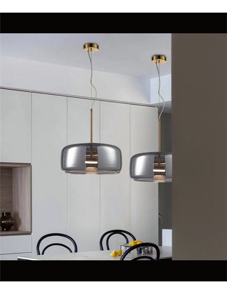 Decorative pendant light - Illus - Glass lampshade in 2 colours