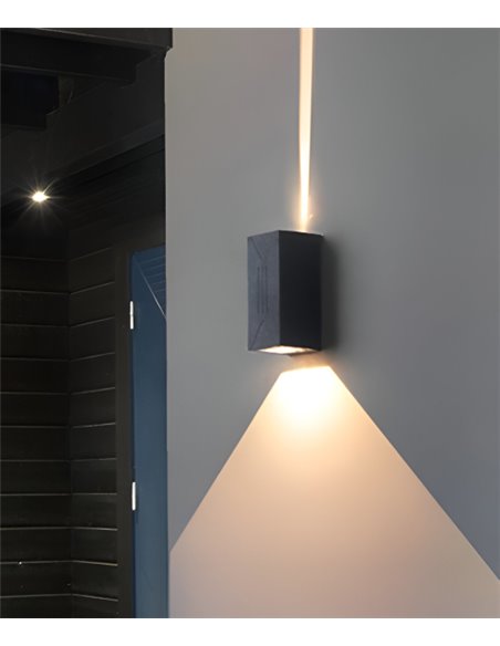 Outdoor wall light - Illus - Aluminium grey lamp, double light