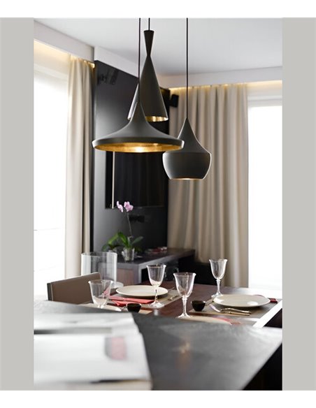 Pendant ceiling light - Illus - Modern black design, 3 sizes