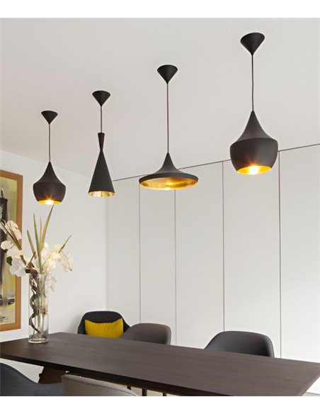 Pendant ceiling light - Illus - Modern black design, 3 sizes