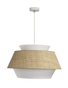 Akane pendant light - IDP Lampshades - Boho chic pendant light, raw raffia shade  2