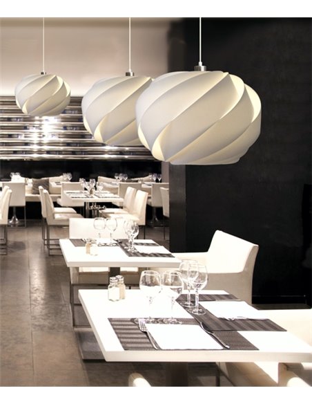 Fred pendant light - IDP Lampshades - Textile lampshade in white finish