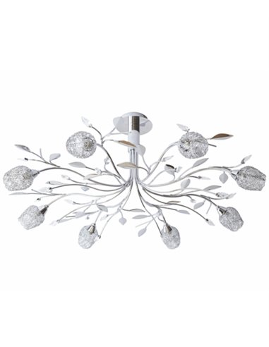 Adriana ceiling light - IDP Lampshades - Chrome metal lamp, 8 lights