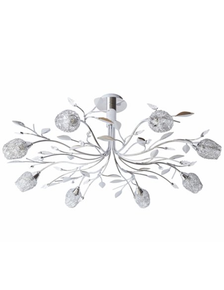 Adriana ceiling light - IDP Lampshades - Chrome metal lamp, 8 lights