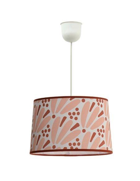 Maggie pendant light - IDP Lampshades - Children's lamp with textile lampshade terra pink