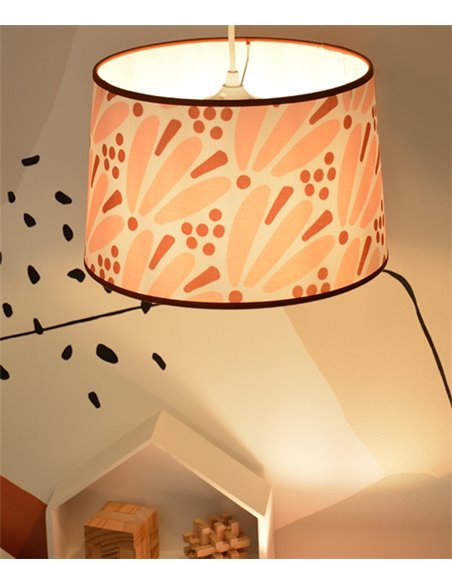 Maggie pendant light - IDP Lampshades - Children's lamp with textile lampshade terra pink