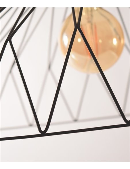 Clayton pendant light - IDP Lampshades - Cage lamp in 2 colours, wood detail 