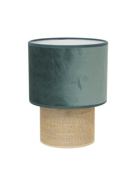 Bamaka table lamp - IDP Lampshades - Velvet textile lamp with sisa base