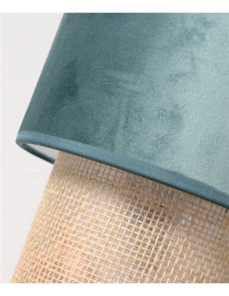 Bamaka table lamp - IDP Lampshades - Velvet textile lamp with sisa base