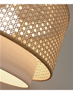 Lovina floor lamp - IDP Lampshades - Raw mesh lampshade, black base 2
