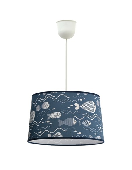 Maurice pendant light - IDP Lampshades - Children's lamp with blue textile lampshade