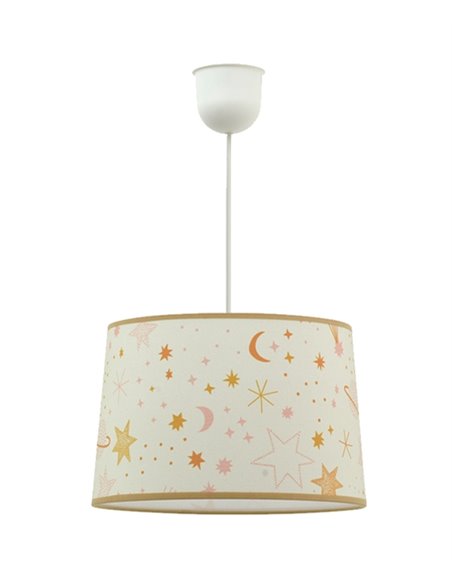 Galilée pendant light - IDP Lampshades - Children's lamp with mustard textile lampshade