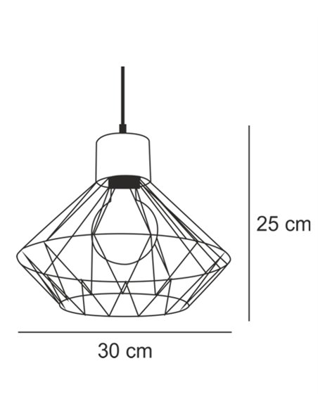 Sequoia pendant light - IDP Lampshades - Metal cage lamp, wood effect, 2 sizes