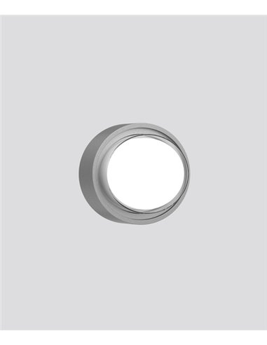 Outdoor surface mounted wall light - Illus - Round grey LED lamp