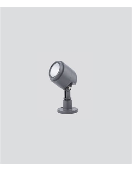 Outdoor surface spotlight - Illus - Adjustable grey floodlight