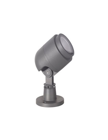 Outdoor surface spotlight - Illus - Adjustable grey floodlight