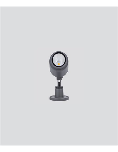 Outdoor surface spotlight - Illus - Adjustable grey floodlight