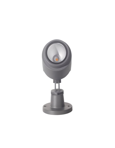 Outdoor surface spotlight - Illus - Adjustable grey floodlight