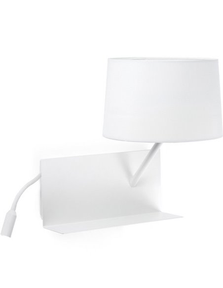 Handy Right wall light - Faro - Lamp with small tray and LED reader