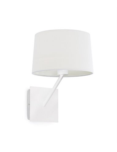 Handy wall light - Faro - White lamp with fabric shade