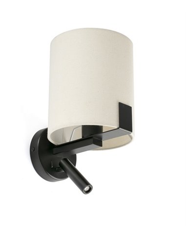 Nila wall light - Faro - Lamp with LED reader, white shade