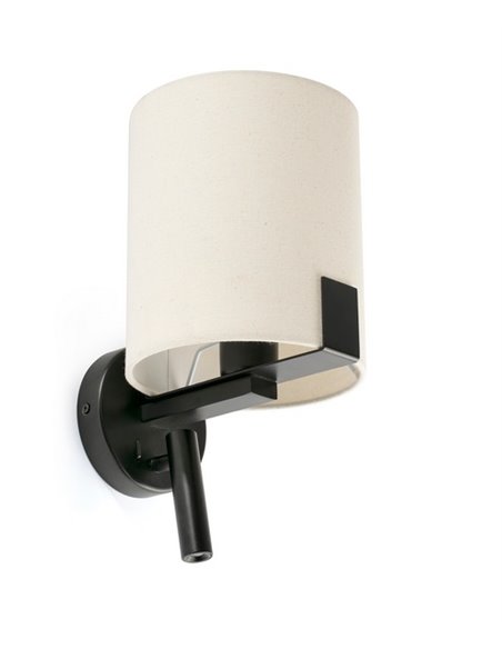 Nila wall light - Faro - Lamp with LED reader, white shade