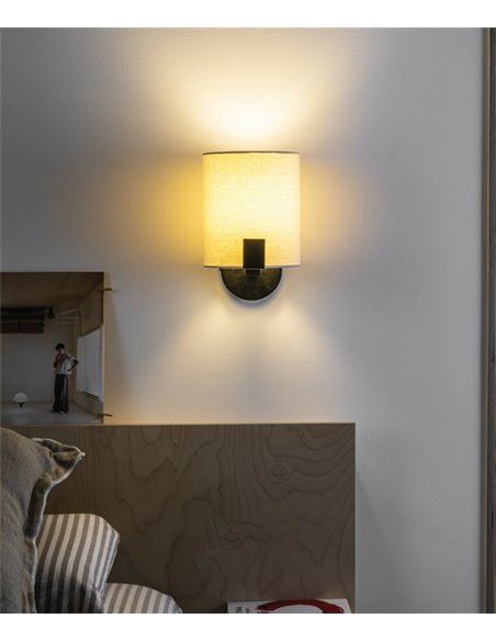 Nila wall light - Faro - Decorative lamp with white fabric lampshade