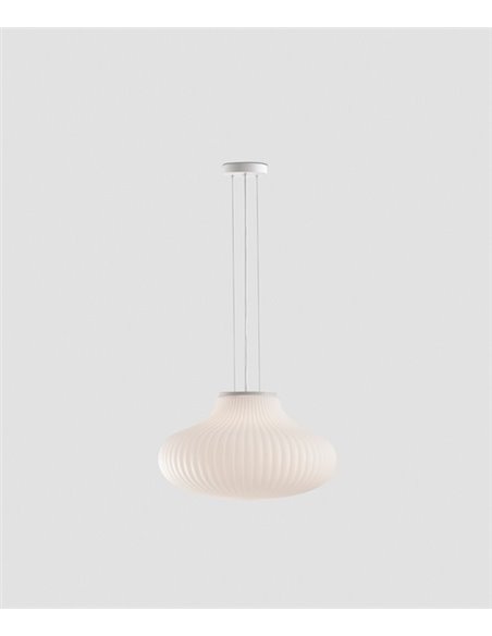 Isabelle 50 pendant light - Faro - Glass pendant light, white finish