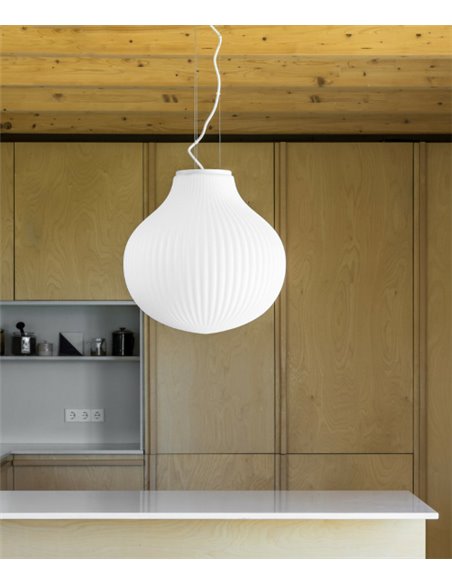 Isabelle 40 pendant light - Faro – Glass lamp, white finish