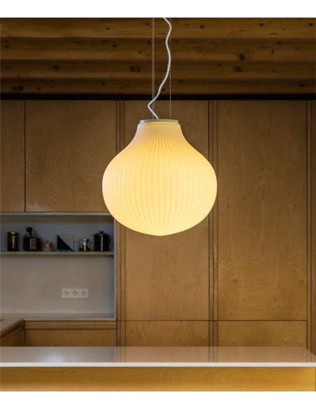 Isabelle 40 pendant light - Faro – Glass lamp, white finish