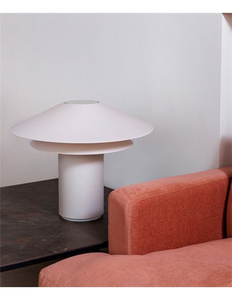 Shan table lamp - Faro - Parchment lampshade, decorative design