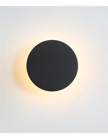 Corvus wall light - ACB - Black round lamp Ø 12 cm, LED 3000K