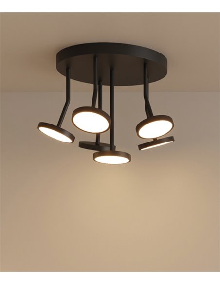 Corvus ceiling light - ACB - Ceiling light 6 lights, black, LED 3000K 