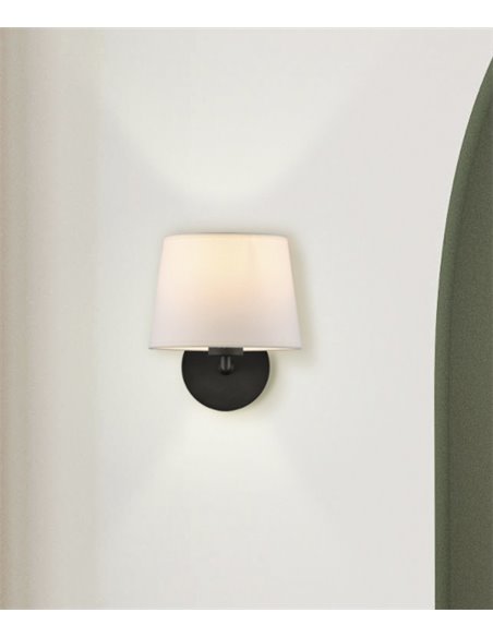 Stilo wall light - ACB - Wall light black, White lampshade