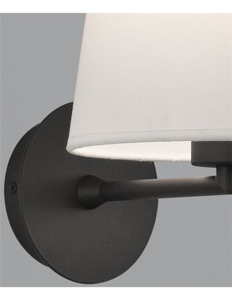 Stilo wall light - ACB - Wall light black, White lampshade