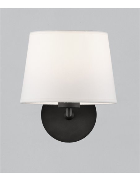 Stilo wall light - ACB - Wall light black, White lampshade