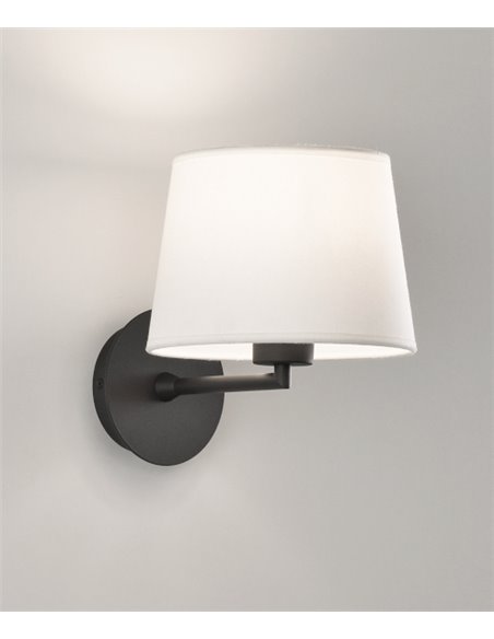 Stilo wall light - ACB - Wall light black, White lampshade