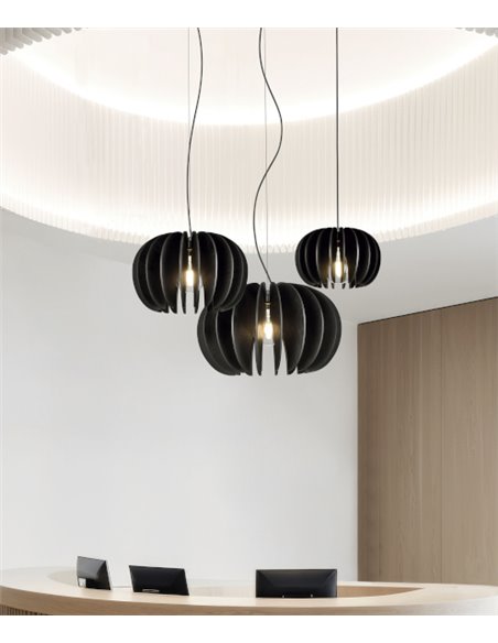 Rosa del Desierto pendant light - ACB - Wooden ceiling light, black