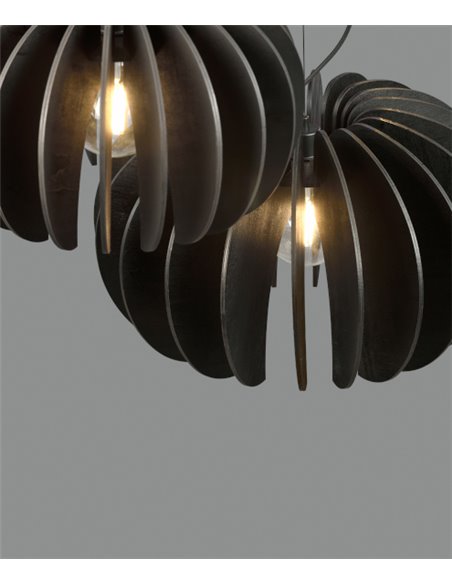 Rosa del Desierto pendant light - ACB - Wooden ceiling light, black