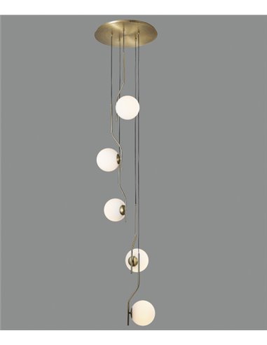 Maui ceiling pendant light - ACB - 5 lights, Ball light