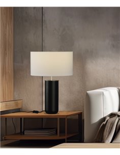 Lindana table lamp - ACB - Stylish black lamp, white lampshade