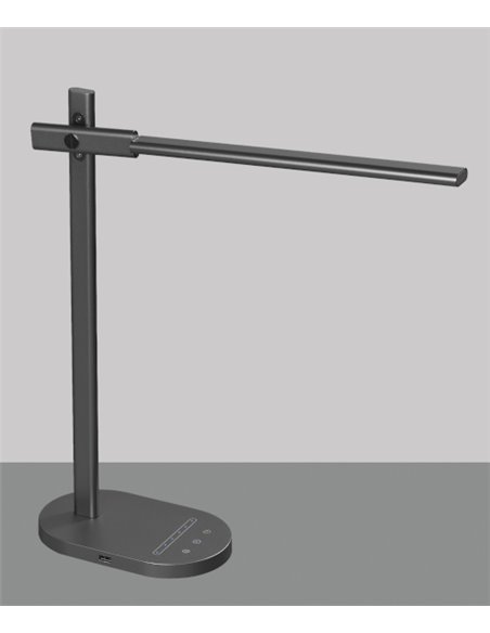 Laysan black desk lamp - ACB - Dimmable light temperature and intensity, Timer, USB charger, Touch button