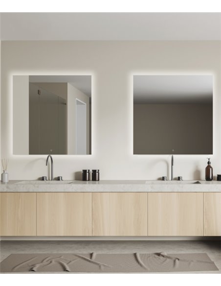 Estela illuminated bathroom mirror - ACB - Touch-sensitive mirror, LED 3000K, 80-110 cm