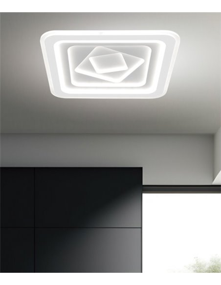 Rado ceiling light - AJP - Minimalist square LED lamp, white finish